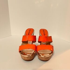 Marc Fisher wedges sandals salmon/pink sz 5.5M